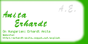 anita erhardt business card